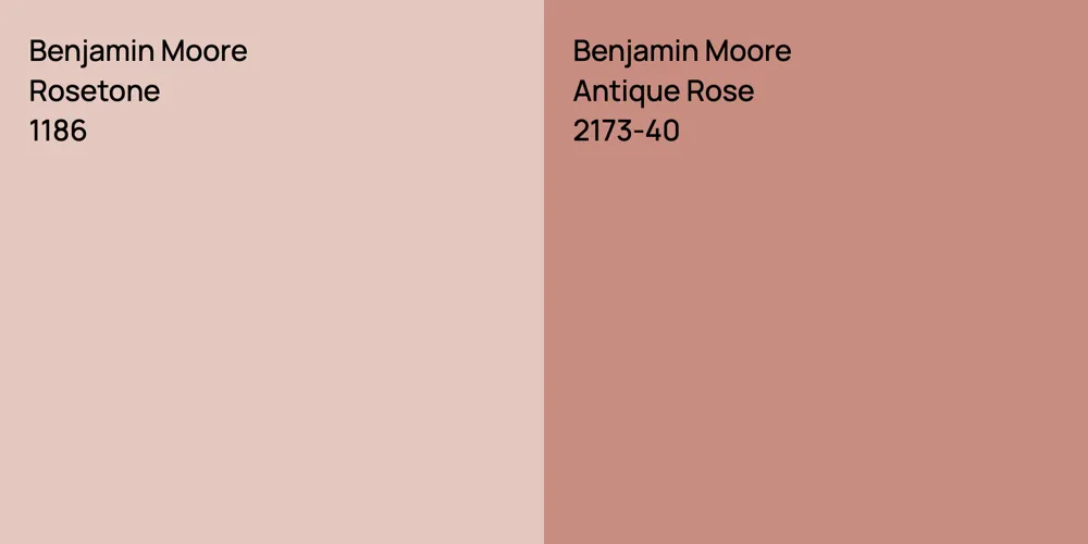 Benjamin Moore Rosetone vs. Benjamin Moore Antique Rose