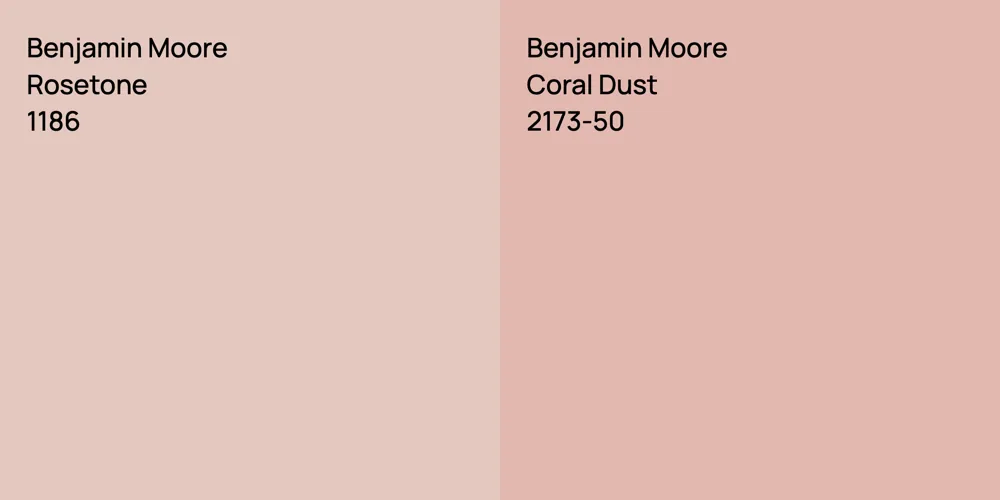 Benjamin Moore Rosetone vs. Benjamin Moore Coral Dust