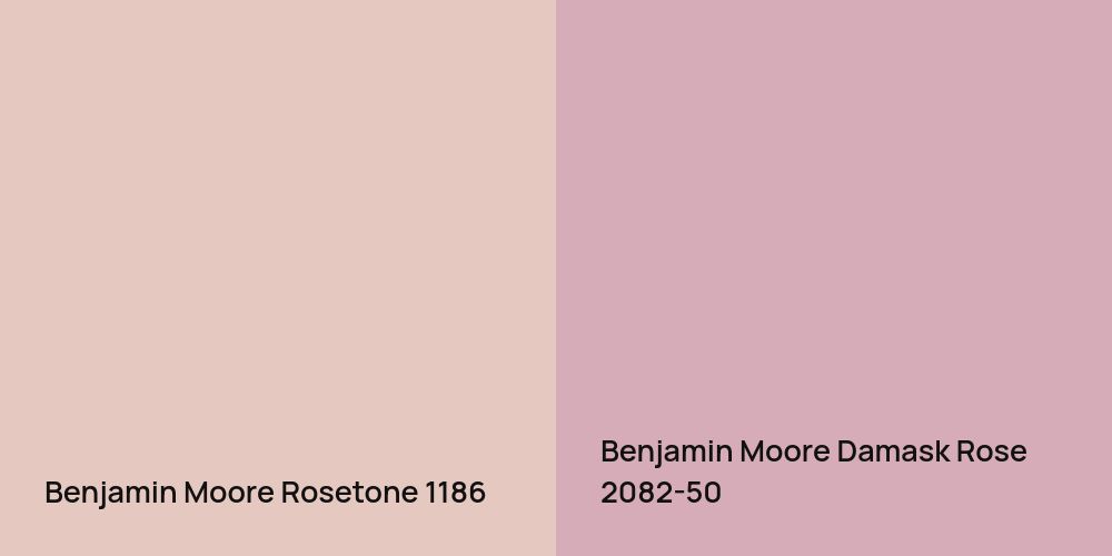 Benjamin Moore Rosetone vs. Benjamin Moore Damask Rose