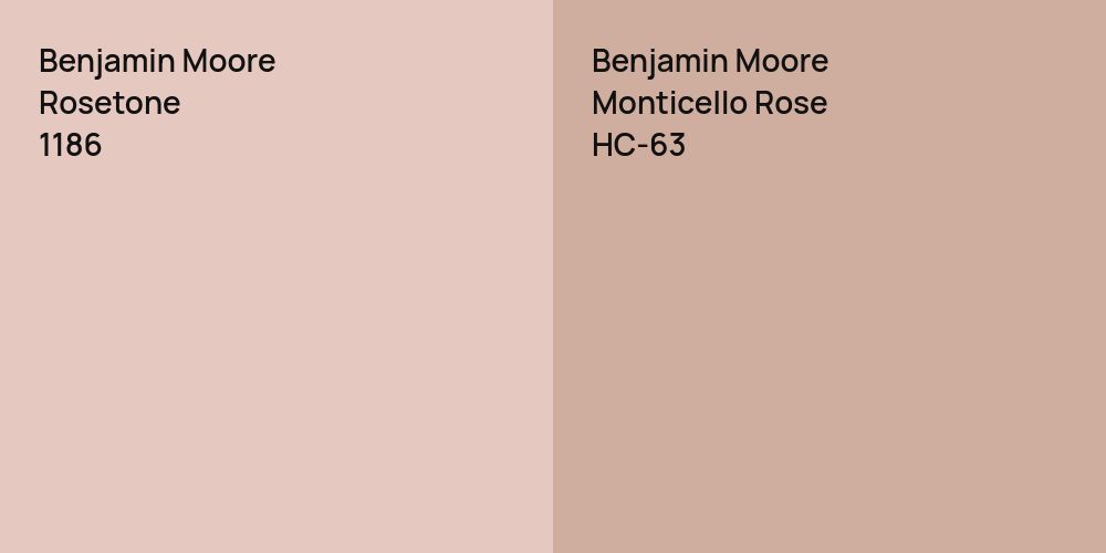 Benjamin Moore Rosetone vs. Benjamin Moore Monticello Rose