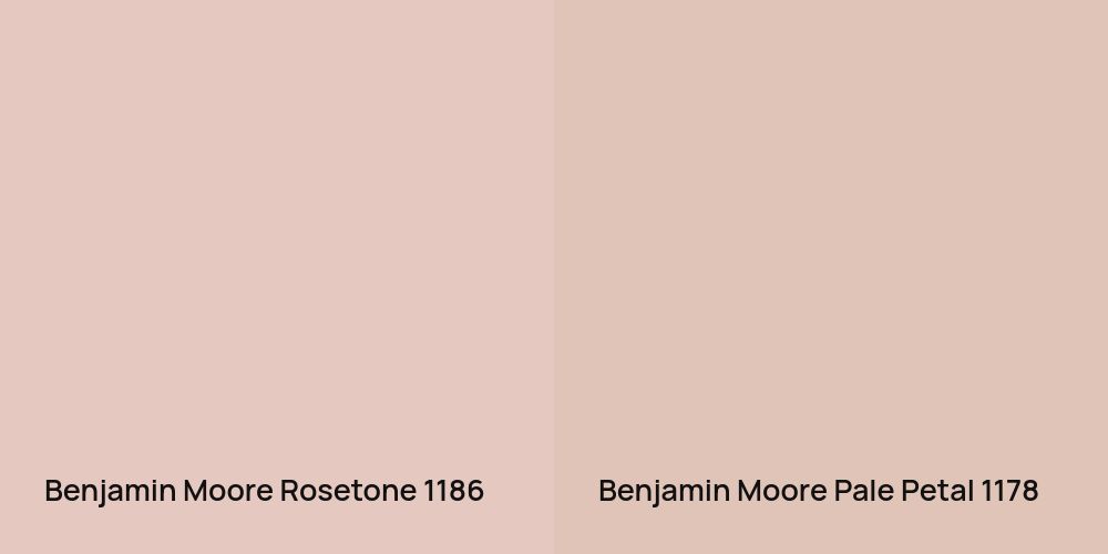 Benjamin Moore Rosetone vs. Benjamin Moore Pale Petal