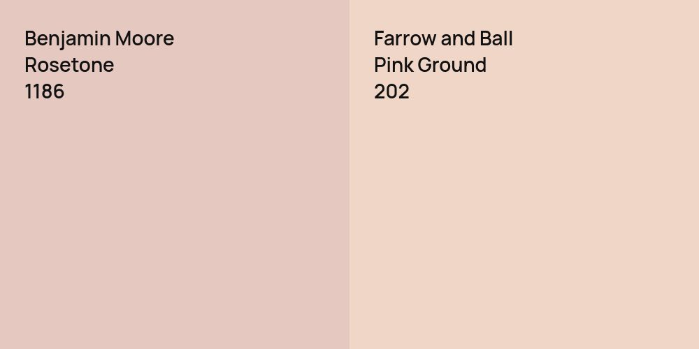 Benjamin Moore Rosetone vs. Farrow and Ball Pink Ground