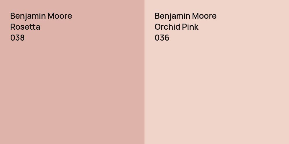 Benjamin Moore Rosetta vs. Benjamin Moore Orchid Pink