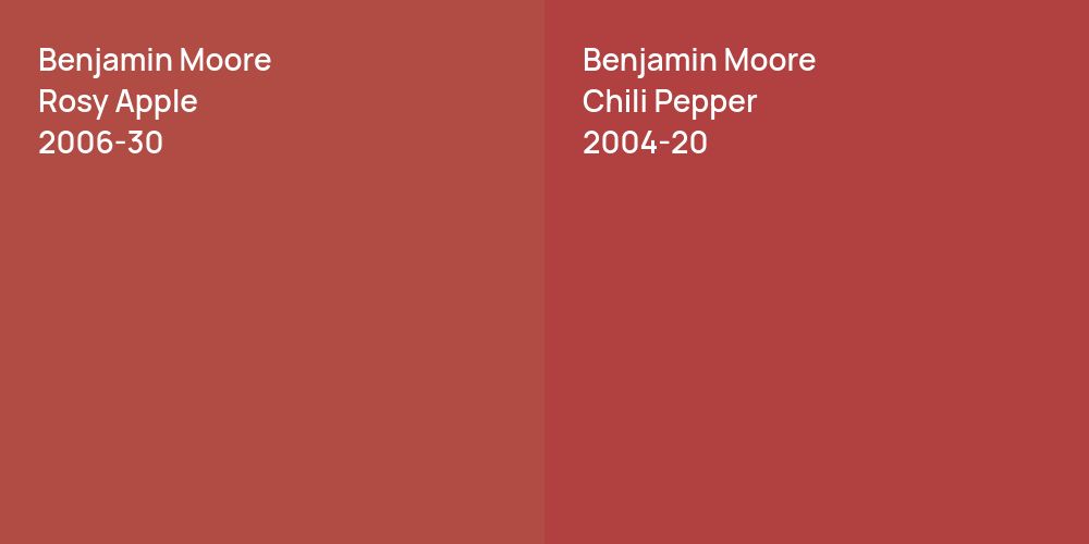 Benjamin Moore Rosy Apple vs. Benjamin Moore Chili Pepper