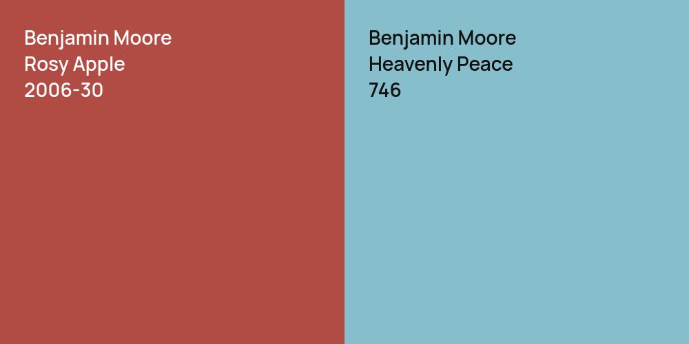 Benjamin Moore Rosy Apple vs. Benjamin Moore Heavenly Peace