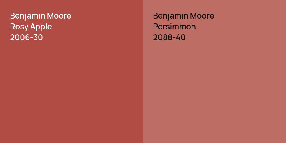 Benjamin Moore Rosy Apple vs. Benjamin Moore Persimmon