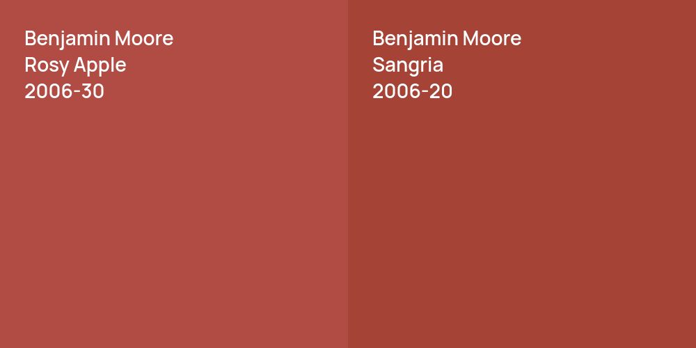 Benjamin Moore Rosy Apple vs. Benjamin Moore Sangria