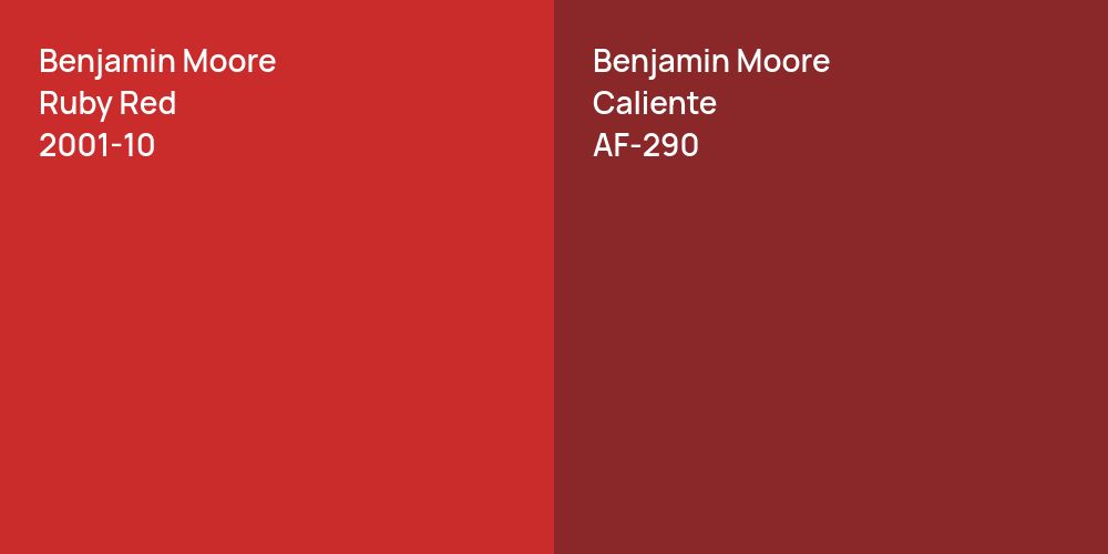 Benjamin Moore Ruby Red vs. Benjamin Moore Caliente