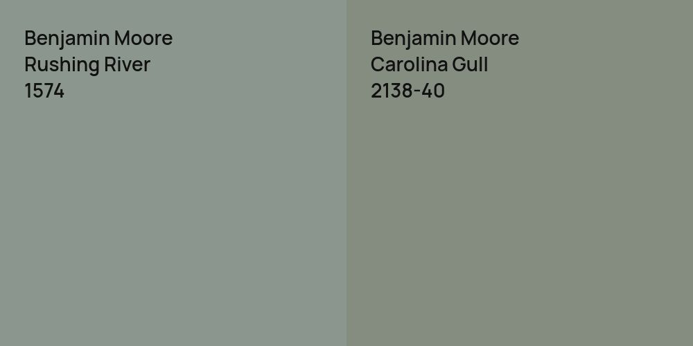 Benjamin Moore Rushing River vs. Benjamin Moore Carolina Gull