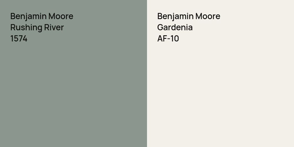 Benjamin Moore Rushing River vs. Benjamin Moore Gardenia