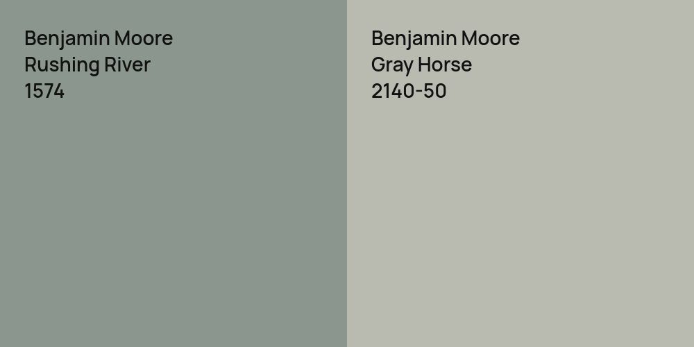 Benjamin Moore Rushing River vs. Benjamin Moore Gray Horse