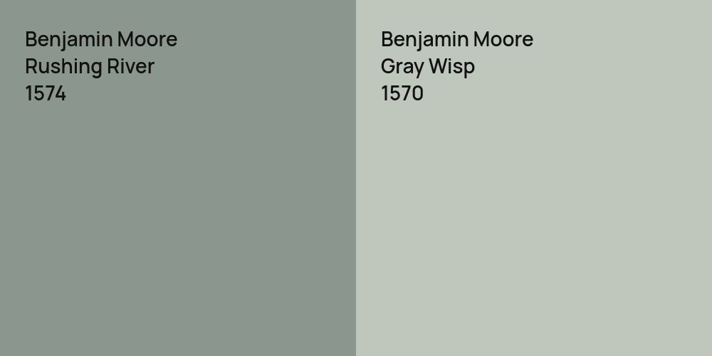 Benjamin Moore Rushing River vs. Benjamin Moore Gray Wisp