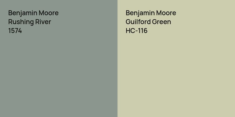 Benjamin Moore Rushing River vs. Benjamin Moore Guilford Green