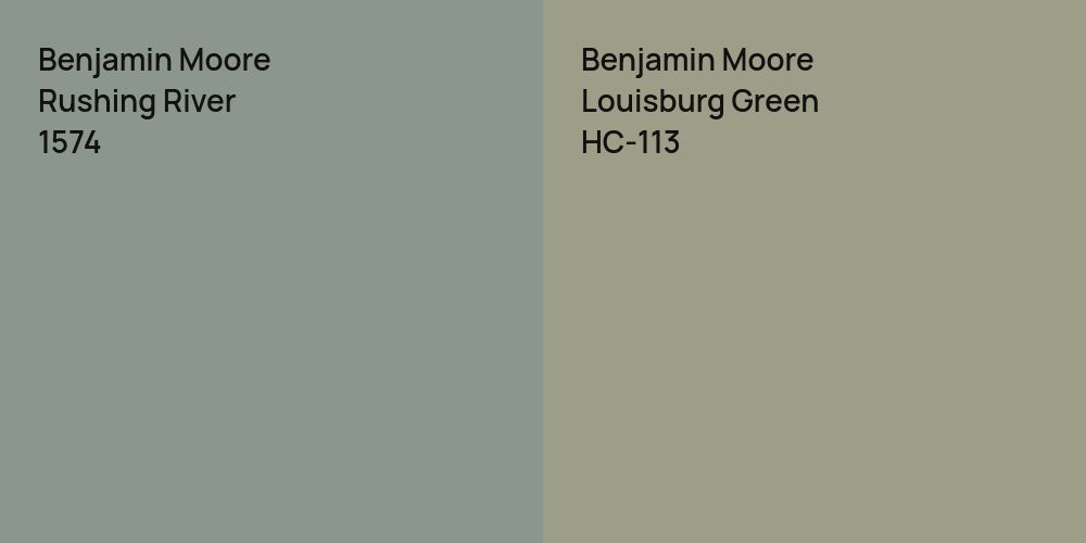 Benjamin Moore Rushing River vs. Benjamin Moore Louisburg Green