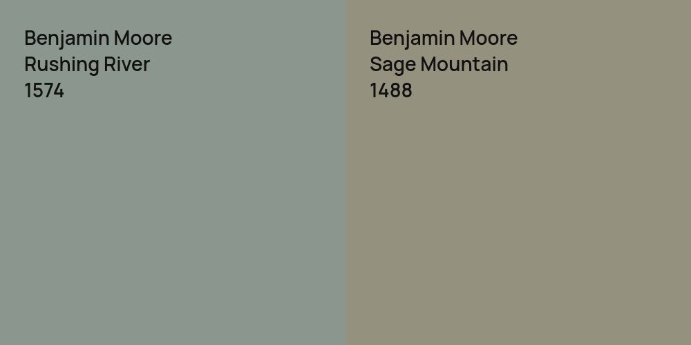 Benjamin Moore Rushing River vs. Benjamin Moore Sage Mountain