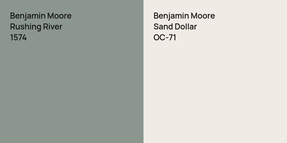 Benjamin Moore Rushing River vs. Benjamin Moore Sand Dollar