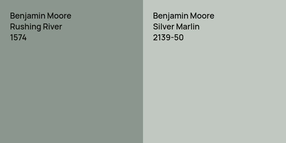 Benjamin Moore Rushing River vs. Benjamin Moore Silver Marlin