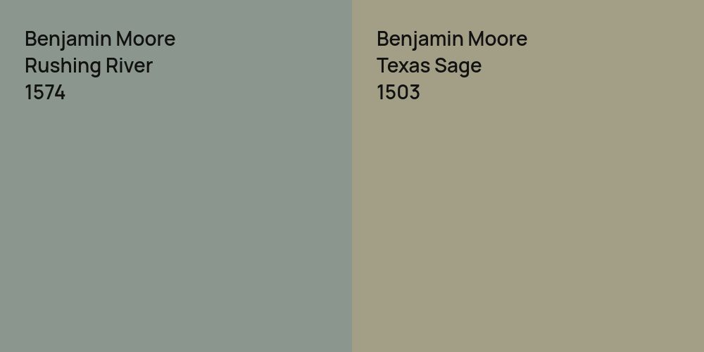 Benjamin Moore Rushing River vs. Benjamin Moore Texas Sage