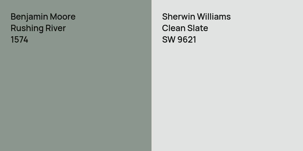 Benjamin Moore Rushing River vs. Sherwin Williams Clean Slate