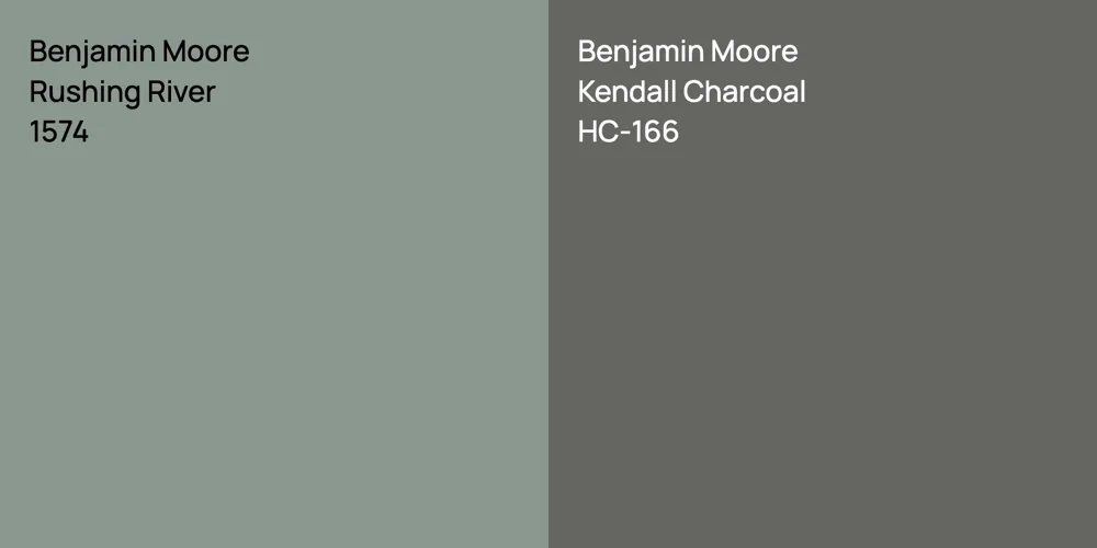 Benjamin Moore Rushing River vs. Benjamin Moore Kendall Charcoal