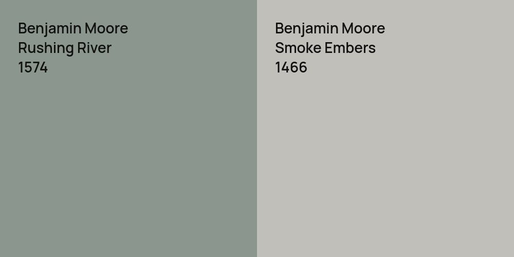 Benjamin Moore Rushing River vs. Benjamin Moore Smoke Embers