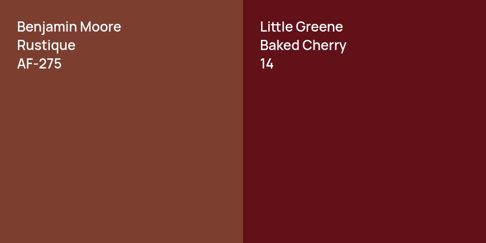 Benjamin Moore Rustique vs. Little Greene Baked Cherry