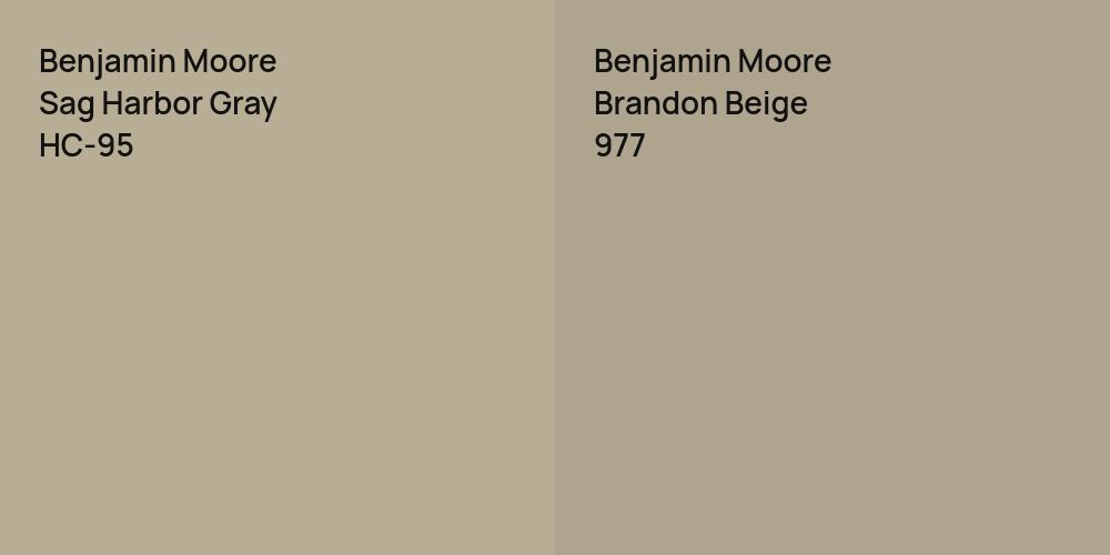 Benjamin Moore Sag Harbor Gray vs. Benjamin Moore Brandon Beige