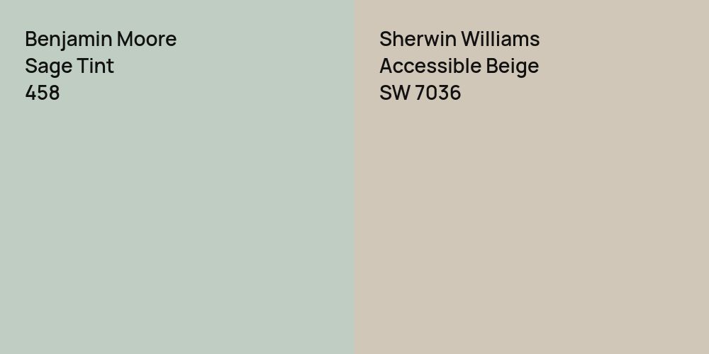 Benjamin Moore Sage Tint vs. Sherwin Williams Accessible Beige