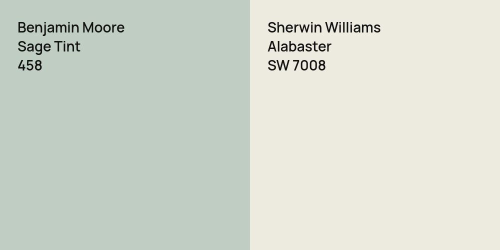 Benjamin Moore Sage Tint vs. Sherwin Williams Alabaster