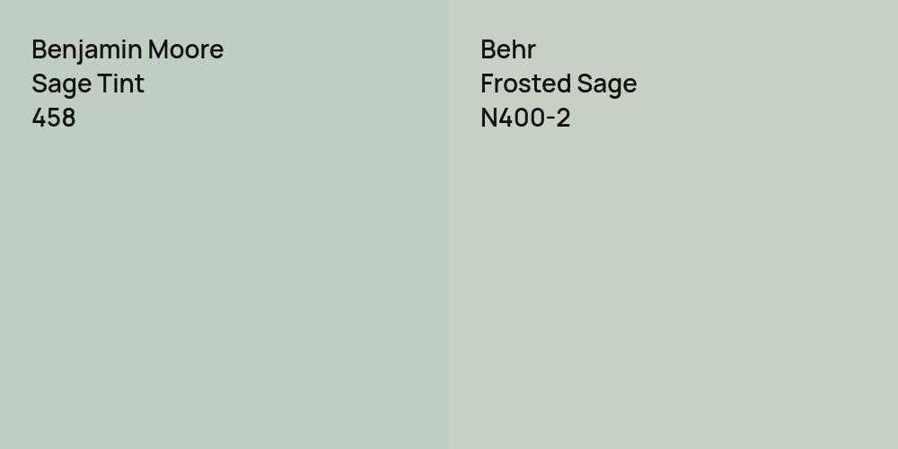 Benjamin Moore Sage Tint vs. Behr Frosted Sage