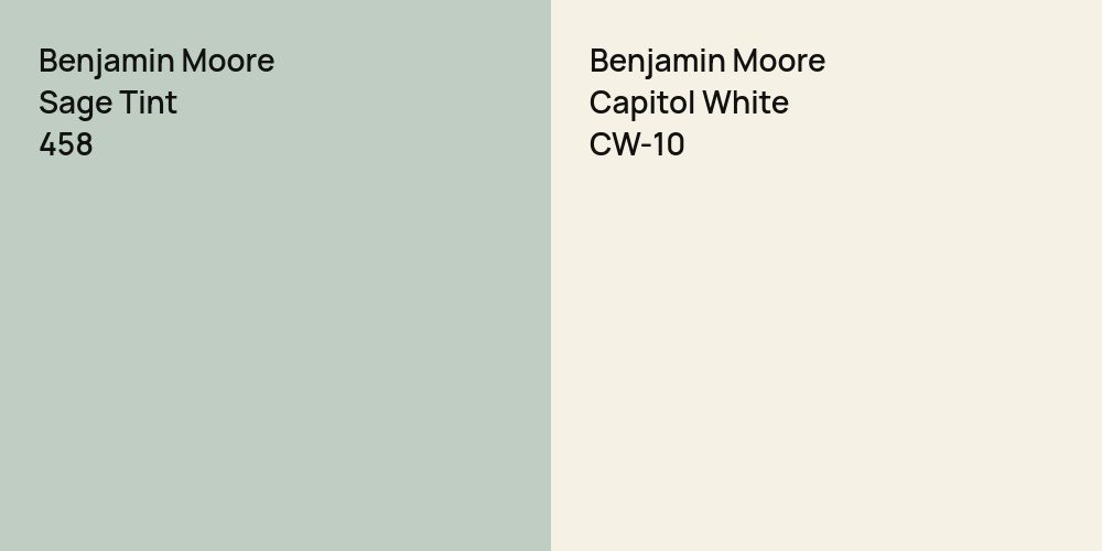 Benjamin Moore Sage Tint vs. Benjamin Moore Capitol White