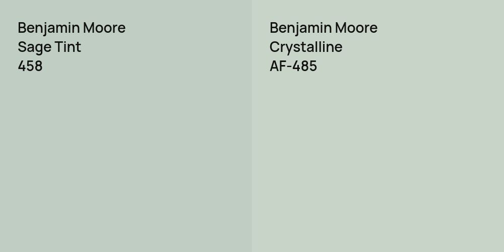 Benjamin Moore Sage Tint vs. Benjamin Moore Crystalline