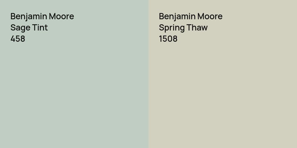 Benjamin Moore Sage Tint vs. Benjamin Moore Spring Thaw