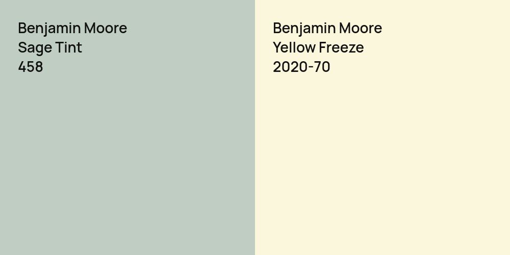 Benjamin Moore Sage Tint vs. Benjamin Moore Yellow Freeze