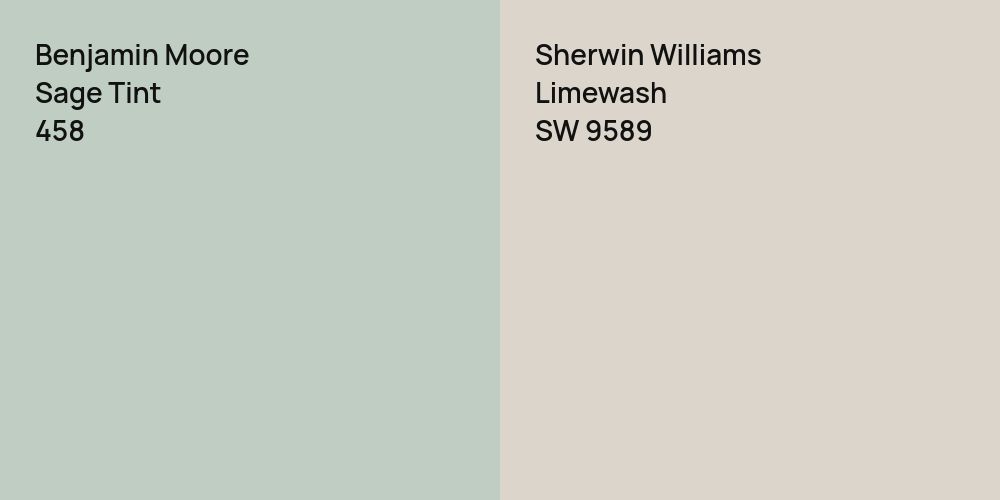 Benjamin Moore Sage Tint vs. Sherwin Williams Limewash