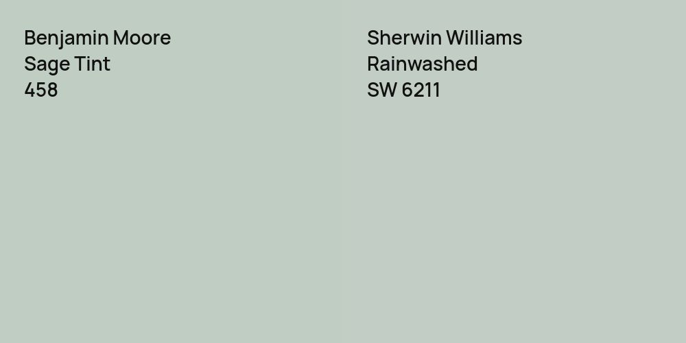 Benjamin Moore Sage Tint vs. Sherwin Williams Rainwashed