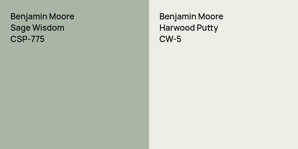 Benjamin Moore Sage Wisdom vs. Benjamin Moore Harwood Putty