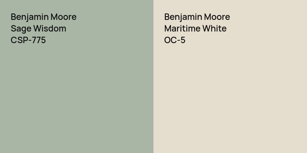 Benjamin Moore Sage Wisdom vs. Benjamin Moore Maritime White