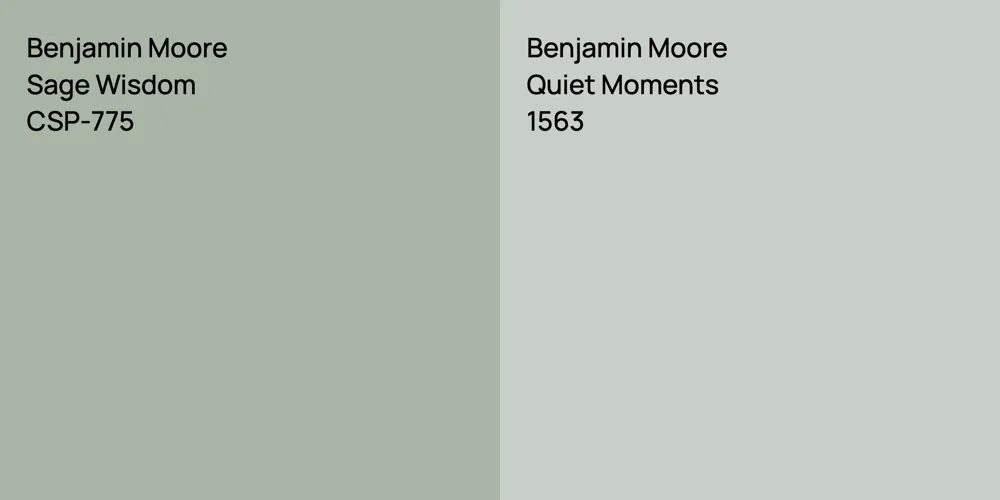 Benjamin Moore Sage Wisdom vs. Benjamin Moore Quiet Moments