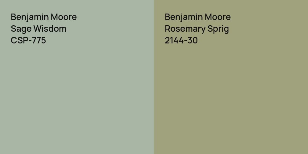 Benjamin Moore Sage Wisdom vs. Benjamin Moore Rosemary Sprig