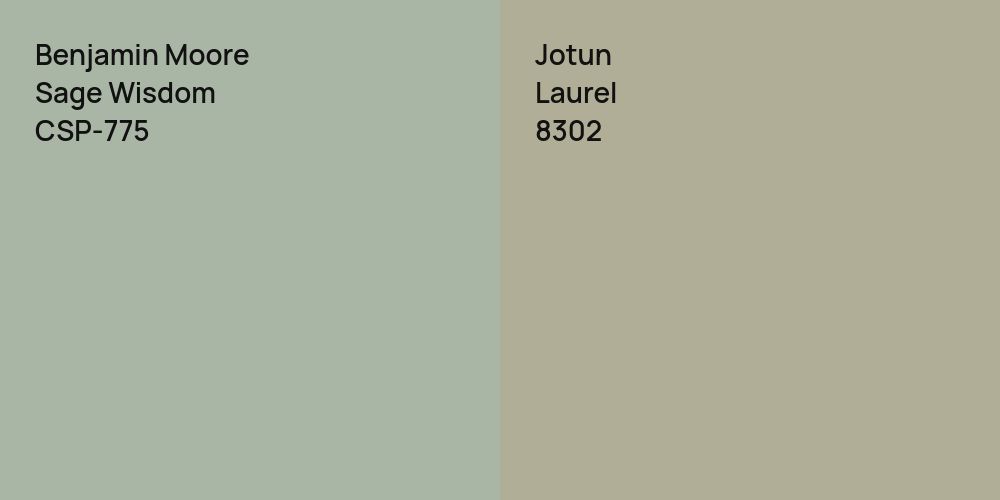 Benjamin Moore Sage Wisdom vs. Jotun Laurel