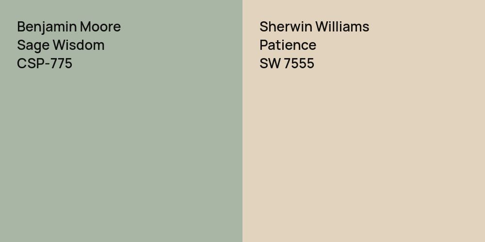 Benjamin Moore Sage Wisdom vs. Sherwin Williams Patience