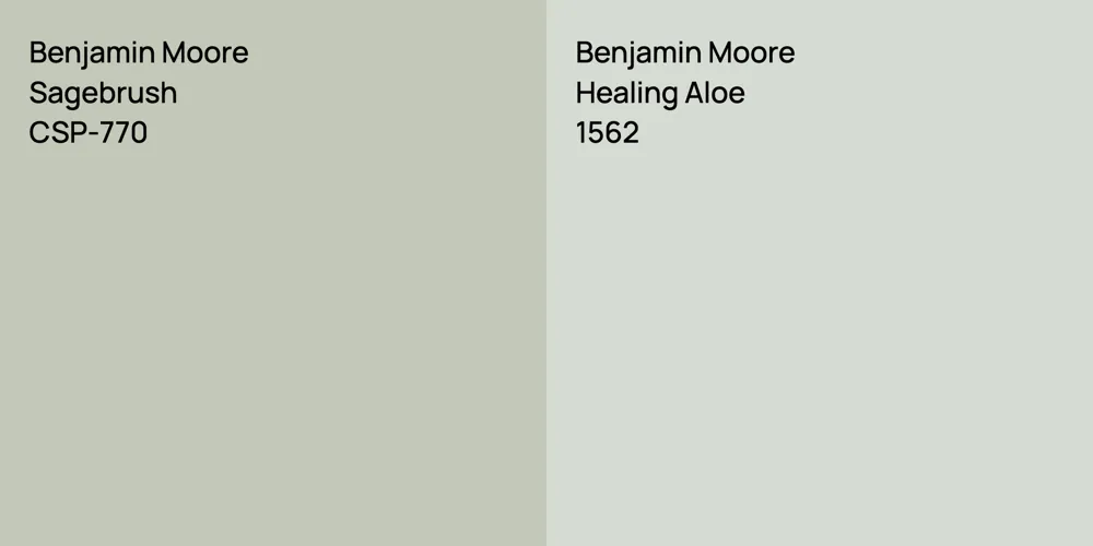 Benjamin Moore Sagebrush vs. Benjamin Moore Healing Aloe