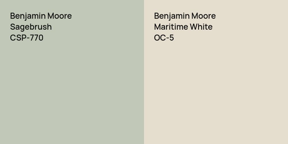 Benjamin Moore Sagebrush vs. Benjamin Moore Maritime White