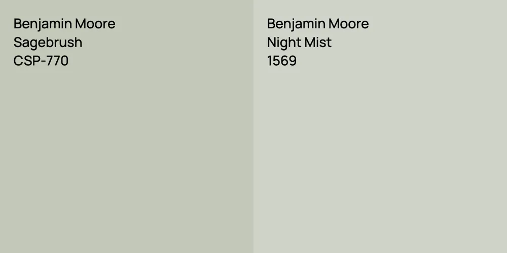 Benjamin Moore Sagebrush vs. Benjamin Moore Night Mist