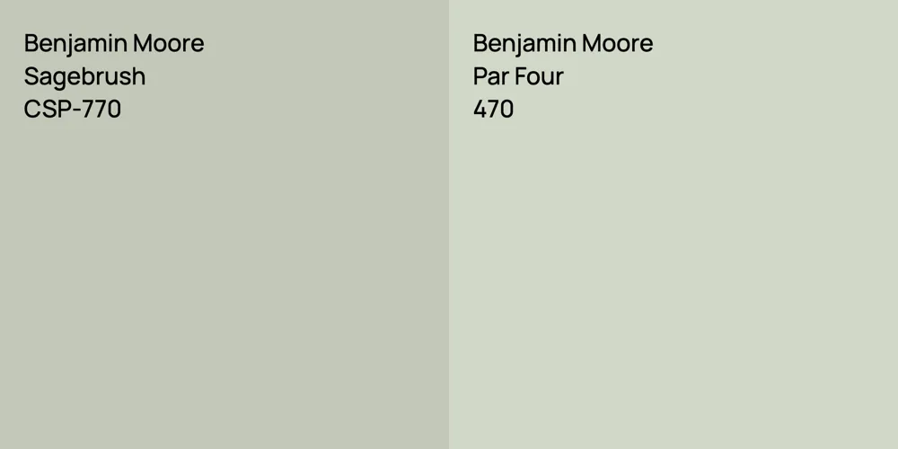 Benjamin Moore Sagebrush vs. Benjamin Moore Par Four