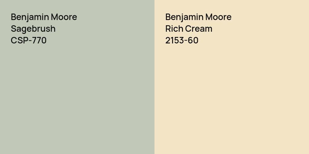 Benjamin Moore Sagebrush vs. Benjamin Moore Rich Cream