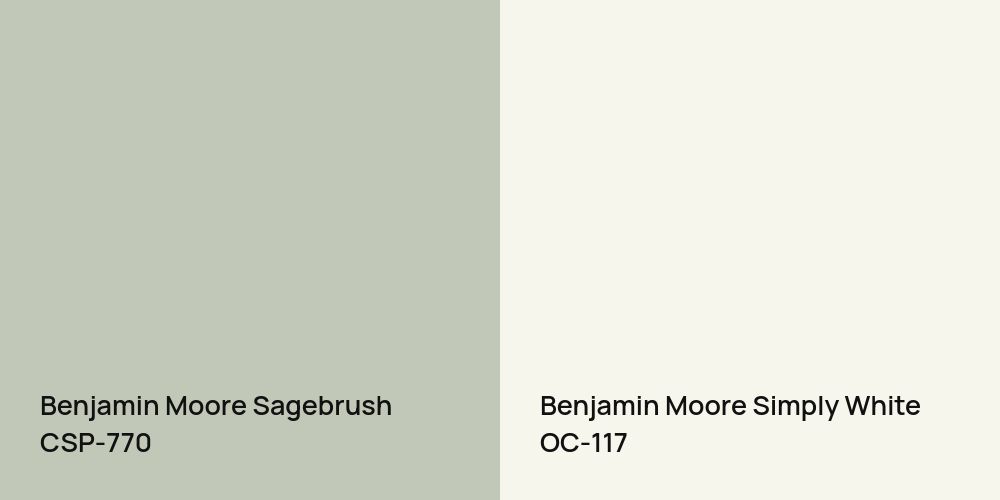 Benjamin Moore Sagebrush vs. Benjamin Moore Simply White