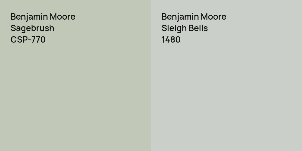 Benjamin Moore Sagebrush vs. Benjamin Moore Sleigh Bells