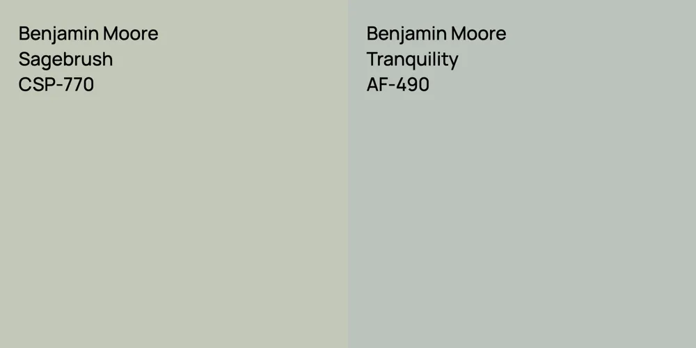 Benjamin Moore Sagebrush vs. Benjamin Moore Tranquility